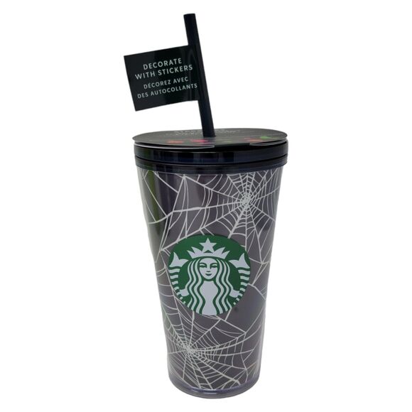 Starbucks Tumbler Halloween Glow in the Dark Spiderweb DIY Stickers 2021 New - Picture 2 of 10